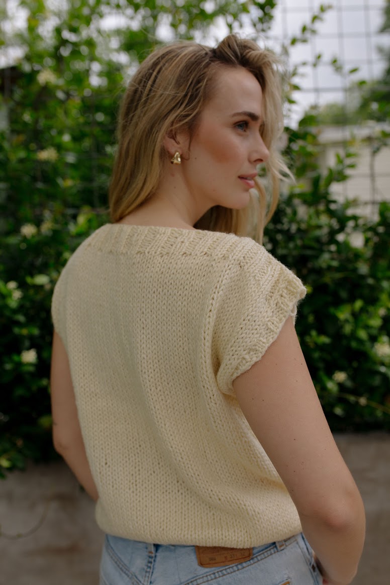 1960’s Vintage Knit Vest “モンゴメリーワード” Vintage 60s/70s Knit Sweater, Montgomery Ward, Short Sleeve (XS-M