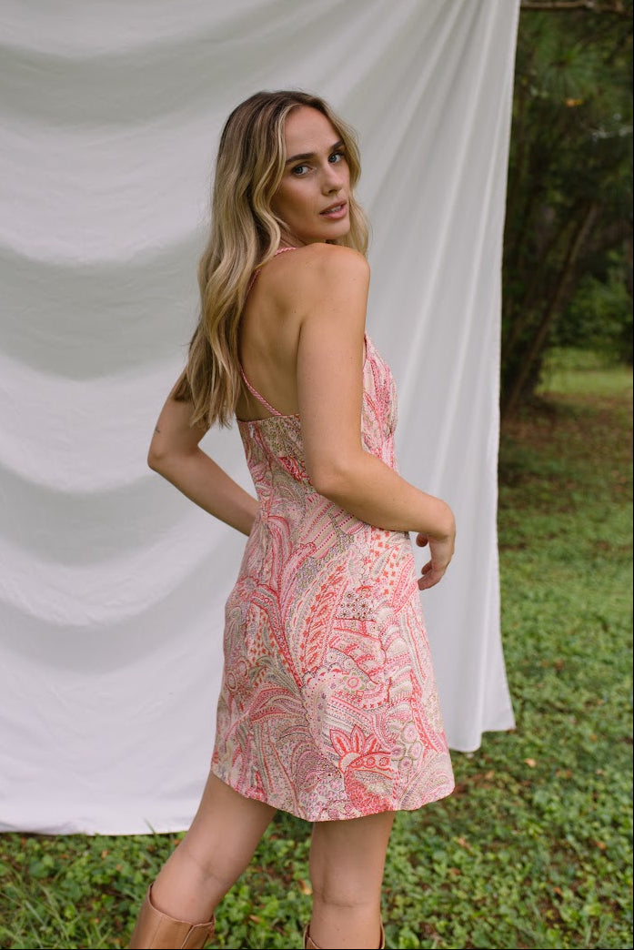 Vintage Paisley Floral Mini Dress