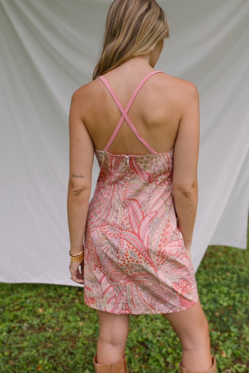 Vintage Paisley Floral Mini Dress