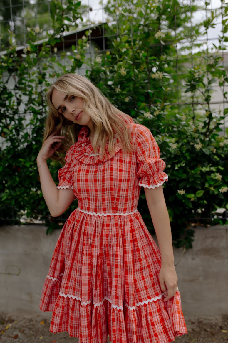 1970s Hand Made Plaid Dress