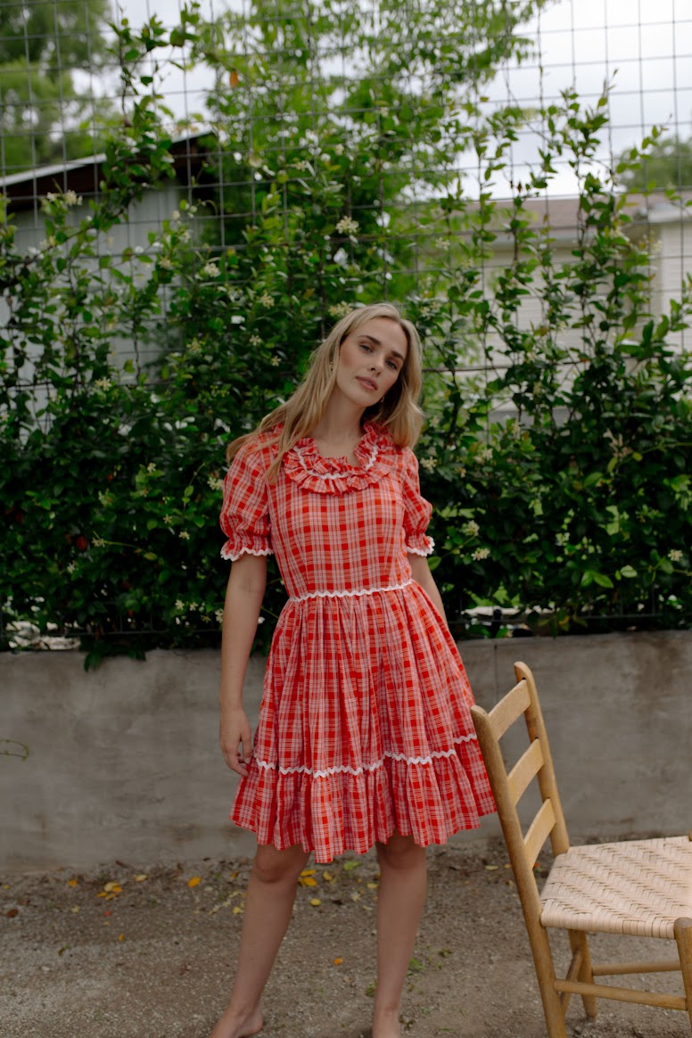 1970s Hand Made Plaid Dress
