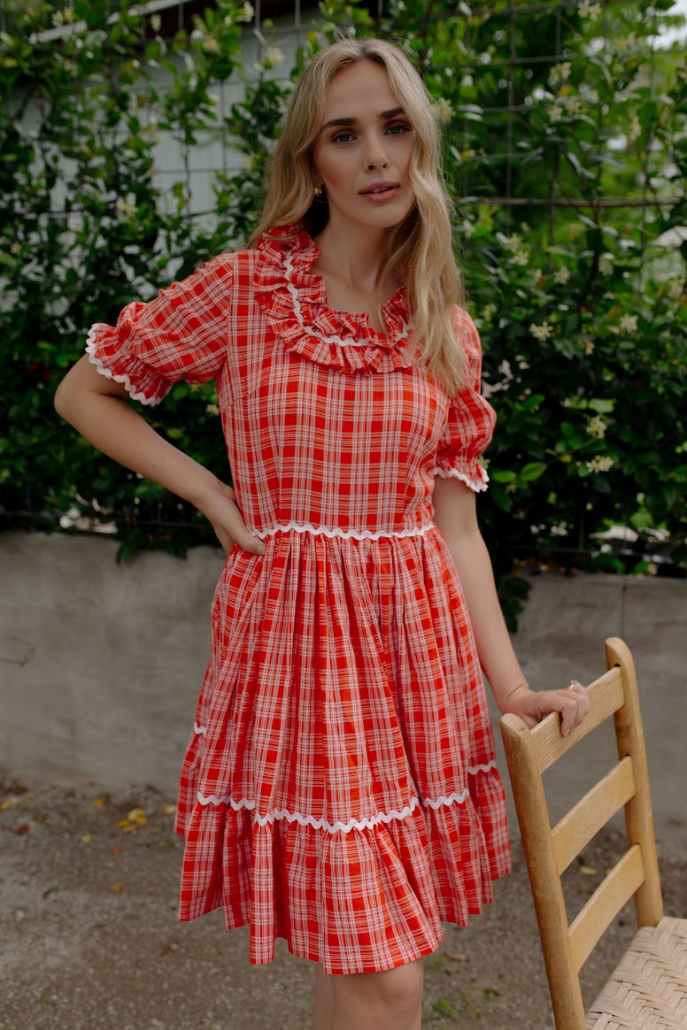 1970s Hand Made Plaid Dress