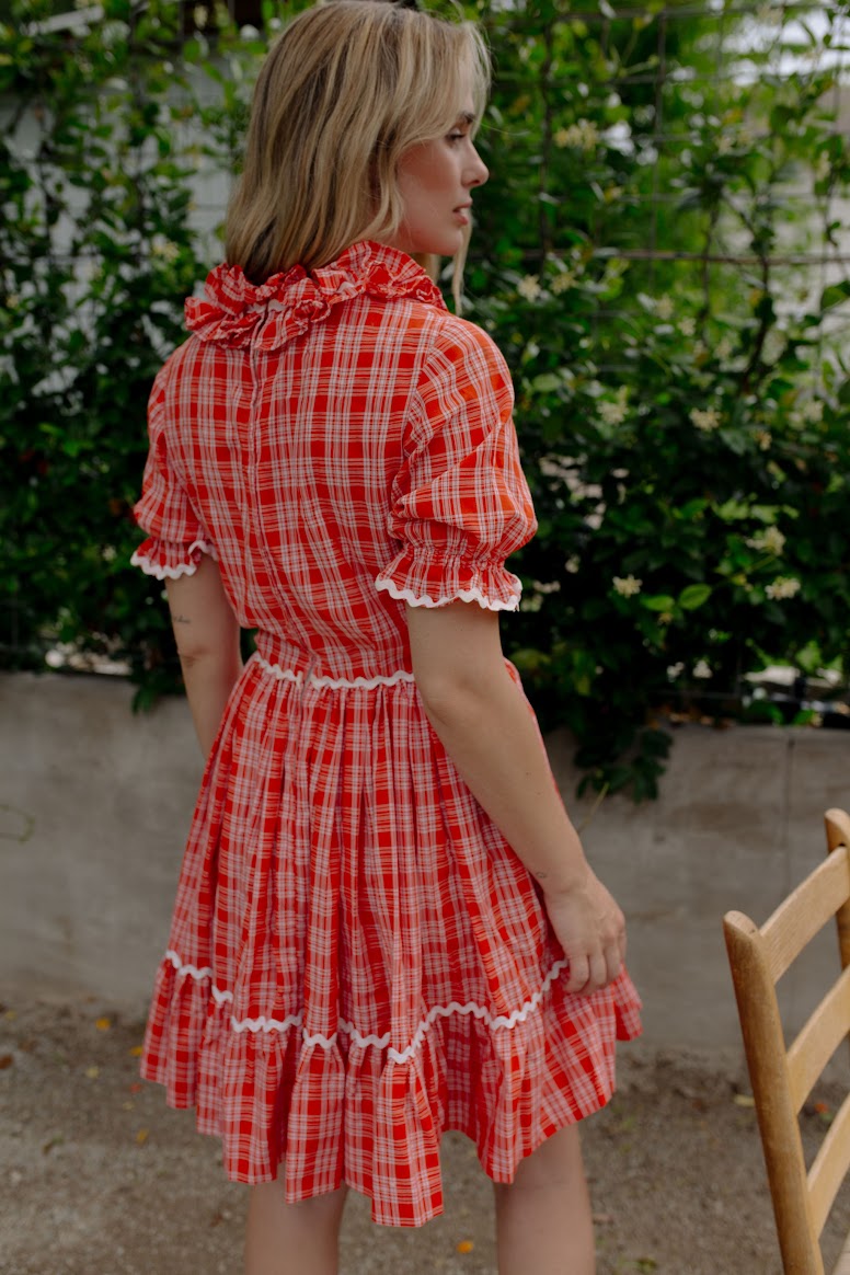 1970s Hand Made Plaid Dress