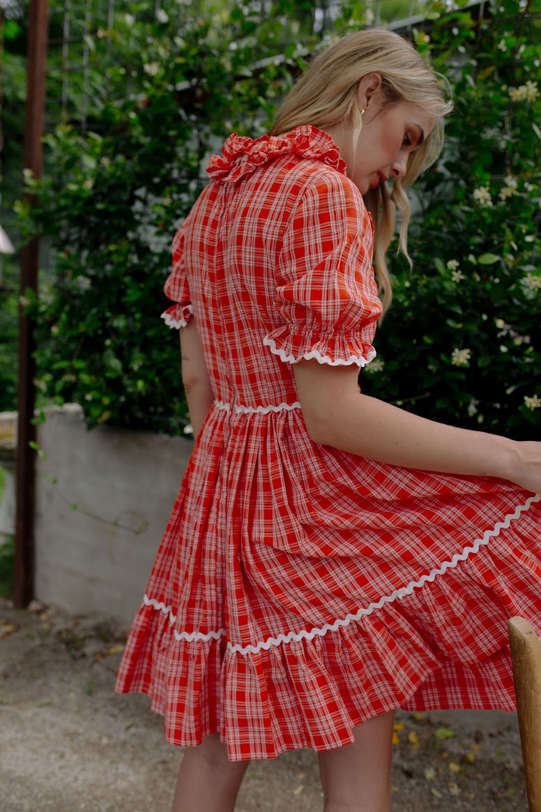 1970s Hand Made Plaid Dress