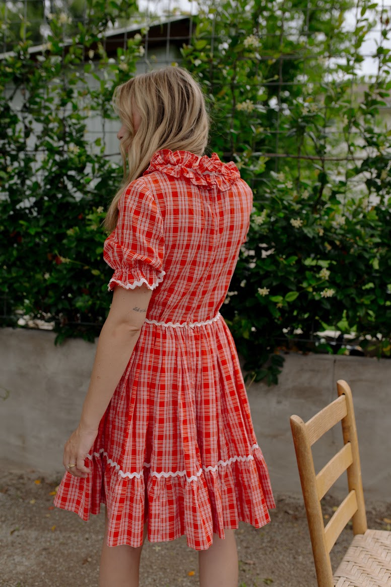 1970s Hand Made Plaid Dress