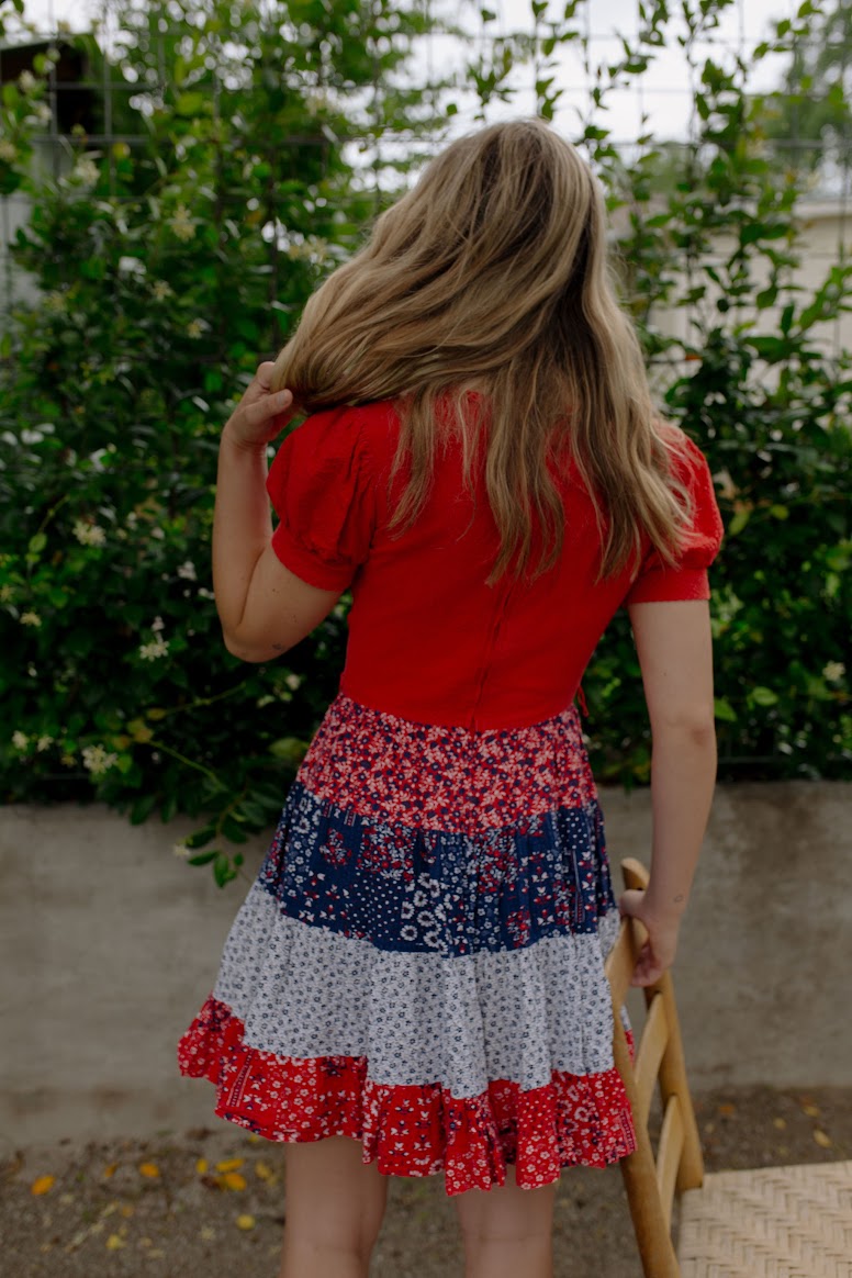 1960s Americana Floral Mini Dress