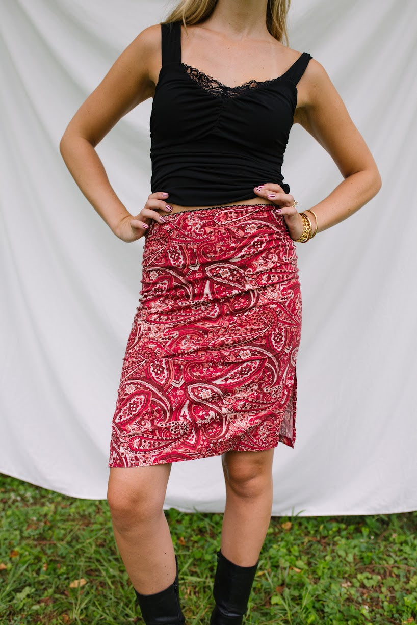 1990s Paisley Skirt