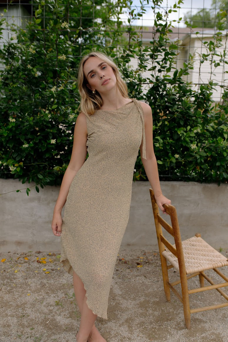 Vintage Asymmetrical Midi Dress