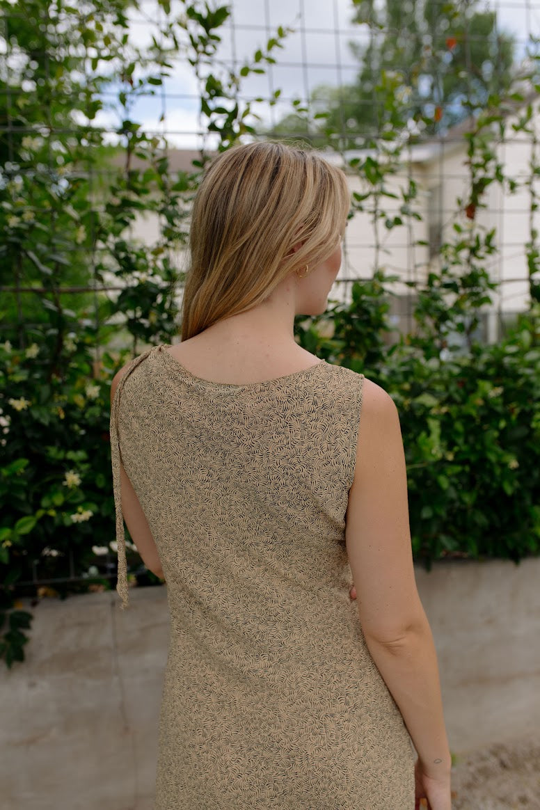 Vintage Asymmetrical Midi Dress