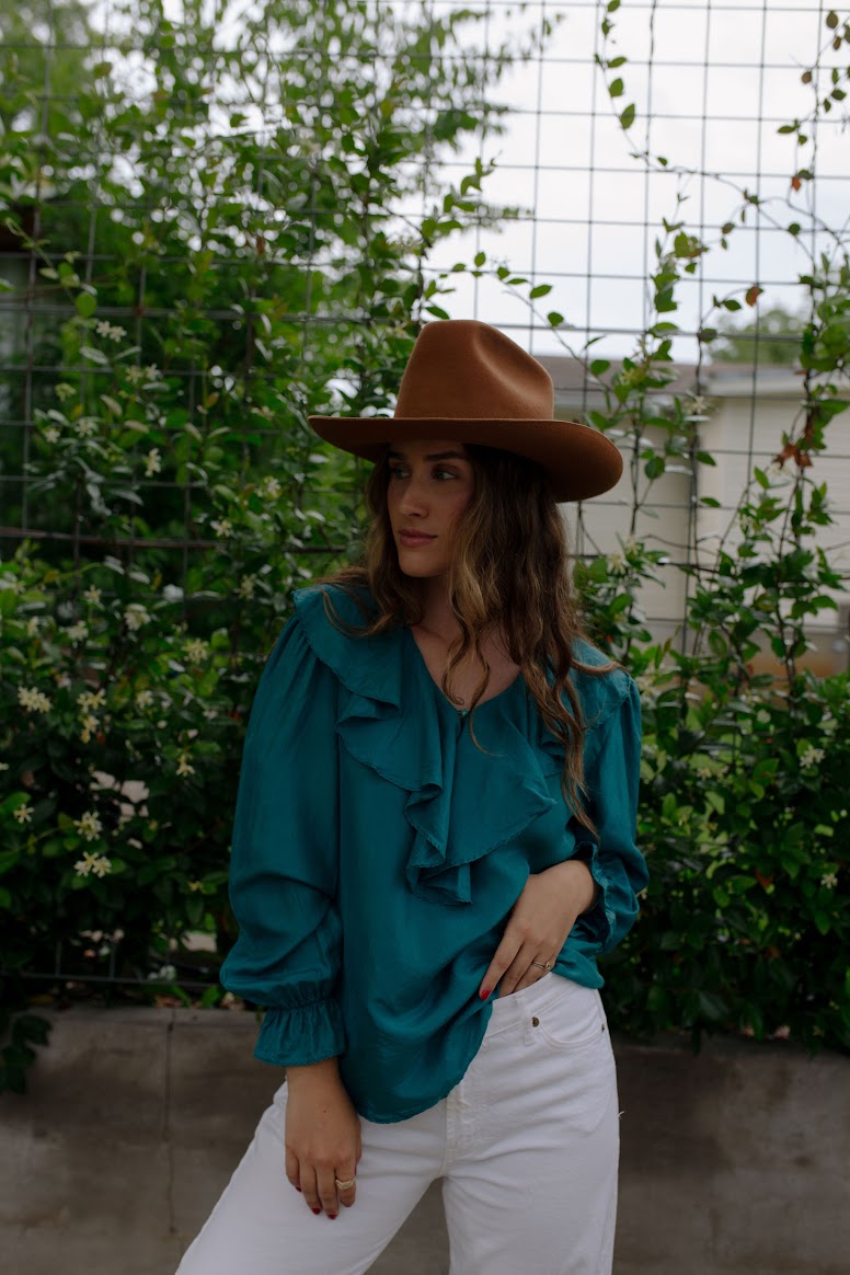 Vintage Silk Ruffle Blouse