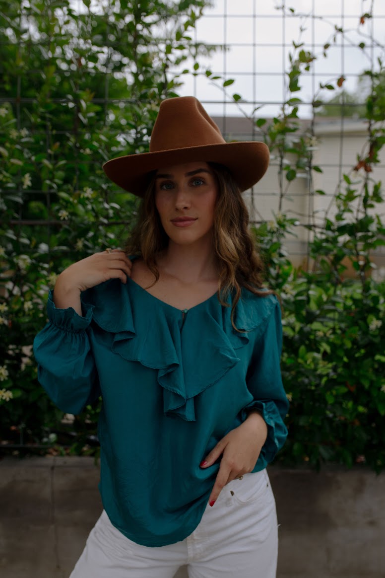 Vintage Silk Ruffle Blouse