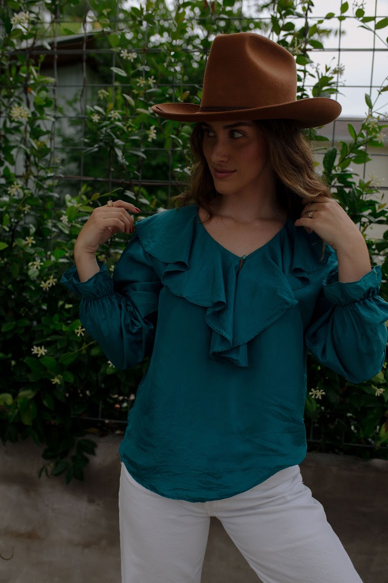 Vintage Silk Ruffle Blouse