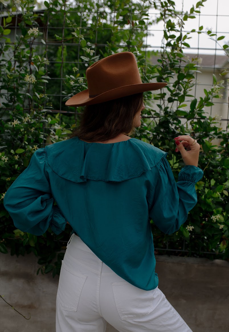 Vintage Silk Ruffle Blouse